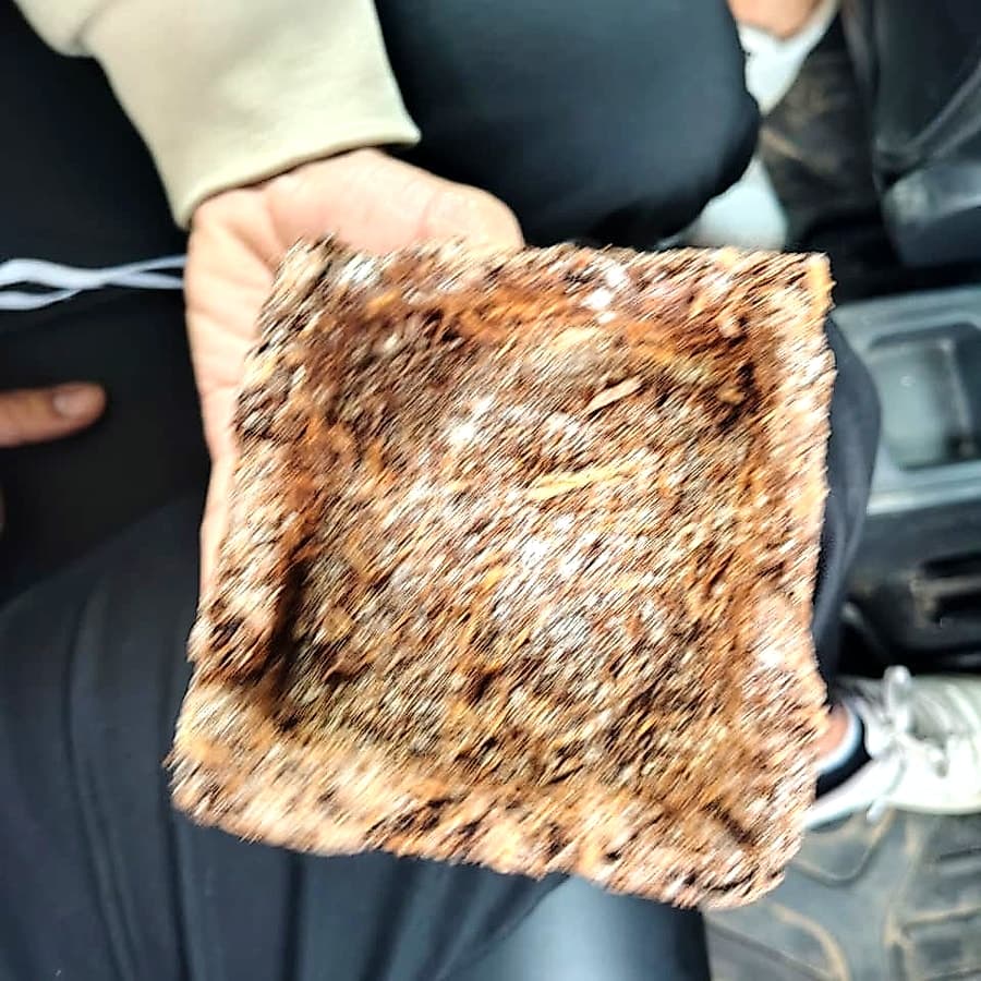 Raw husk thermocol block